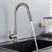 Brushed Nickel Kitchen Faucet Sink Mixer Swivel Pull Down Sprayer Single Handle - view 8