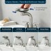 Brushed Nickel Bathroom Sink Faucet 3 Hole 4in Centerset Vanity Mixer With Drain - view 4