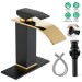 Black Gold Bathroom Sink Faucet Single Handle Waterfall Vessel Vanity Mixer Taps - view 2