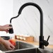 Kitchen Sink Faucet Black Pull Down/Out Sprayer Swivel Single Handle Mixer Taps - view 8
