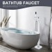 Chrome Bathtub Faucet Floor Mount Freestanding Waterfall Tub Filler W/Hand Spray - view 3