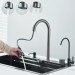 Stainless Steel Flying Rain Waterfall Kitchen Sink With Faucet 29.5" Single Bowl - view 6