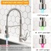 Brushed Nickel Kitchen Faucet LED Pull Down Sprayer Single Handle Sink Mixer Tap - view 7