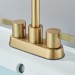 Bathroom Sink Faucet 3 Hole Brushed Gold 4inch Centerset Vanity Mixer With Drain - view 8