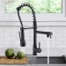 Matte Black Kitchen Faucet Pull Down Sprayer Swivel Single Handle Sink Mixer Tap - view 2