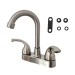 4In Brushed Nicke RV Bathroom Sink Faucet Double Handle Plastic Deck Mounted US - view 8