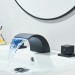 Black Waterfall Bathroom Sink Faucet LED 8 Inch Widespread 3 Hole Vanity Faucet - view 7