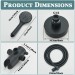 Black 4" Round Rainfall Shower Head With Handheld Spray High Pressure Wall Mount - view 8