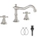 8 Inch Widespread Bathroom Faucet Brushed Nickel 2 Handle 3 Hole Vanity Sink Tap - view 2