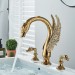 8" Widespread Bathroom Sink Faucet 3 Holes 2 Handle Basin Mixer Taps Gold Swan - view 5