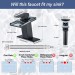 LED Bathroom Sink Faucet Black Waterfall Single Hole Handle Vanity Faucets Drain - view 8