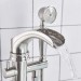 Brushed Nickel Bathtub Faucet Freestanding Floor Mount Waterfall Tub Filler Taps - view 7