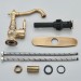 Antique Brass Bathroom Sink Faucet Single Handle Vanity Mixer Taps With Drain - view 14