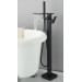 Matte Black Freestanding Tub Faucet With Handheld Sprayer Floor Mount Tub Filler - view 3