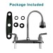 360° Chrome Kitchen Faucet Swivel Double Handle Sink Pull Down Sprayer Mixer Tap - view 5
