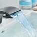 Matte Black LED Bathroom Sink Faucet 3 Hole Widespread 2 Handle Vanity Mixer Tap - view 6