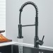 Black Kitchen Faucet With Pull Down Sprayer Commercial Single Handle Sink Faucet - view 3