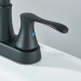 Black Bathroom Sink Faucet 3 Holes 4 Inch Centerset Vanity Mixer Faucet 2 Handle - view 8