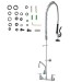 44" Commercial Faucet With Pre-Rinse Sprayer Wall Mount Kitchen Sink Faucet - view 10