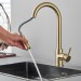 Brushed Gold Kitchen Faucet Sink Mixer Faucet Pull Down Sprayer Single Handle - view 5