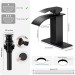 Black Modern Waterfall Bathroom Sink Vanity Faucet Single Handle Taps With Drain - view 8