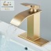Brushed Gold Waterfall Bathroom Sink Faucet Single Handle Vanity RV Faucet - view 3