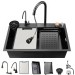 Flying Rain Stainles Steel Watefall Kitchen Sink W PullDown Faucet Black29.5INCH - view 2