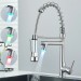 Commercial LED Kitchen Faucet Pull Down Sprayer Single Handle Stainless Steel - view 4