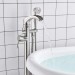 Brushed Nickel Bathtub Faucet Freestanding Floor Mount Waterfall Tub Filler Taps - view 4