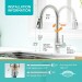 360° Nickel Kitchen Faucet Sink Mixer Faucet Pull Down Sprayer Single Handle - view 3