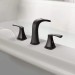 8" Widespread Bathroom Sink Faucet 3holes 2 Handle Waterfall Mixer W/Drain Black - view 8