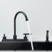 Matte Black Kitchen Faucet With Side Sprayer 2 Handle 3 Holes Swivel Mixer Tap - view 7