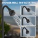 Black Rain Outdoor Shower Kit 2 Handle Outside Shower Fixture System Wall Mount - view 5