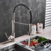 Kitchen Sink Faucet Stainless Steel Swivel Single Handle Pull Down Sprayer Mixer - view 4
