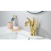 Gold Swan Bathroom Basin Sink Faucet Single Hole Handle Lavatory Vanity Mixer - view 3