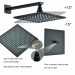 16-inch LED Shower Head Ceiling/Wall Mounted Matte Black Rain Square Sprayer Tap - view 6