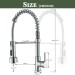 Brushed Nickel Kitchen Faucet LED Pull Down Sprayer Single Handle Sink Mixer Tap - view 9