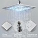 LED Shower Head Chrome 12 Inch Square Rainfall Sprayer Faucet Stainless Steel - view 3
