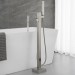 Free Standing Bathtub Faucet Brushed Nickel Floor Mount Tub Filler Mixer Shower - view 2