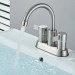 Brushed Nickel Bathroom Sink Faucet 2Handle 4 Inch Centerset Vanity Mixer Faucet - view 4
