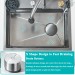24" Flying Rain Stainless Steel Waterfall Kitchen Sink With Faucet Single Bowl - view 5