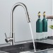 Brushed Nickel Kitchen Sink Faucet Pull Down Sprayer Single Handle Swivel Mixer - view 4