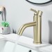 Brushed Gold Modern Bathroom Sink Faucet Single Handle 1 Hole Vanity Basin Tap - view 4