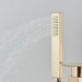 Brushed Gold Bathtub Faucet Freestanding Tub Filler Mixer Spout With Hand Shower - view 8