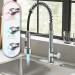 LED Kitchen Faucet With Pull Down Sprayer Single Handle Mixer Tap Brushed Nickel - view 3