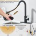 Matte Black Kitchen Faucet Single Handle Pull Down Sprayer Swivel Sink Mixer Tap - view 8